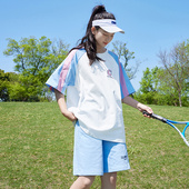 宽松两件套高中生休闲 女13岁中学生运动装 套装 纯棉夏季 初中生夏装