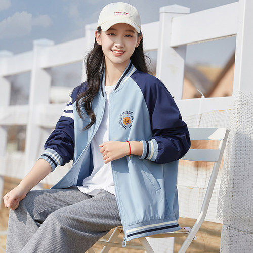 初中女学生宽松立领2023新款外套