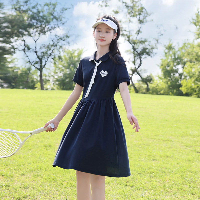 中学生连衣裙海军风初中生少女裙子2025年夏季新款夏装海军领高中