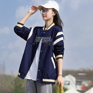 高中生美式风街头棒球服外套大童春季2023新款少女青少年上衣潮流