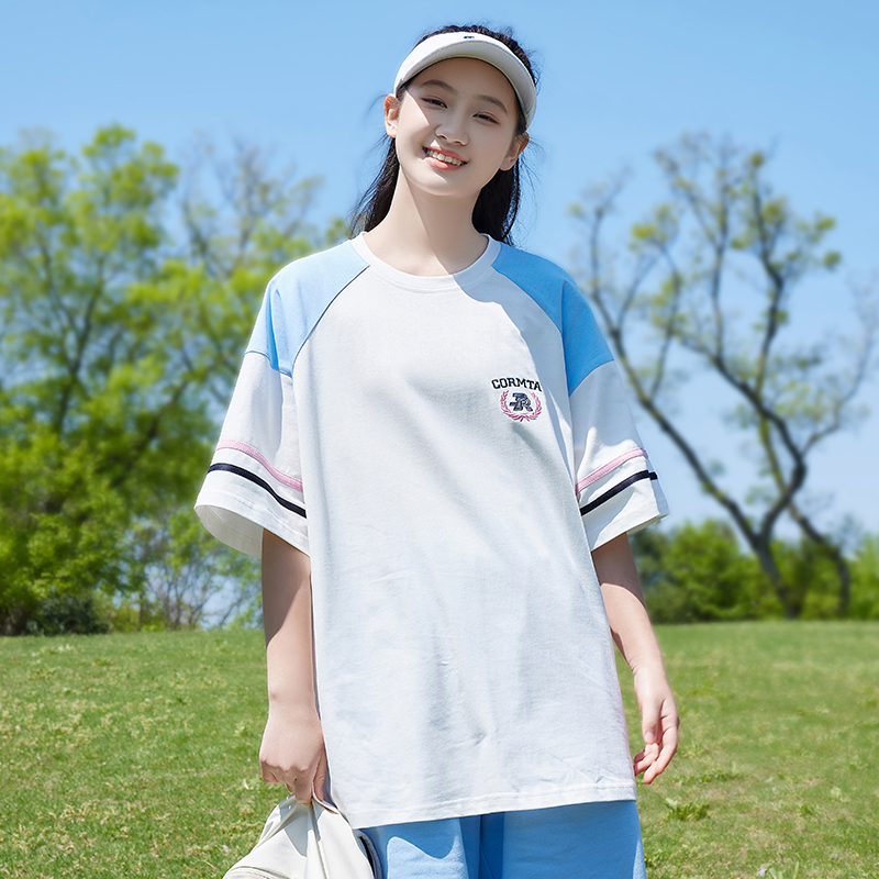 学生t恤纯棉百搭上衣短袖初中生2025夏新款元气少女高中生青少年