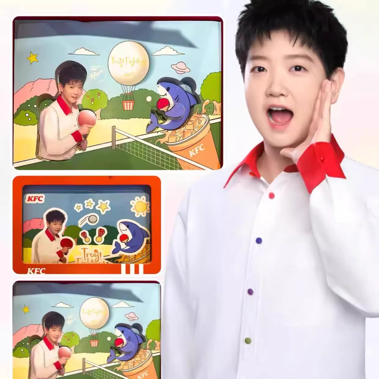 孙颖莎联名小鲨鱼亚克力冰箱贴
