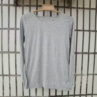 家居纯色打底T恤修身 长袖 圆领套头简约基础薄款 有弹力女5020 包邮
