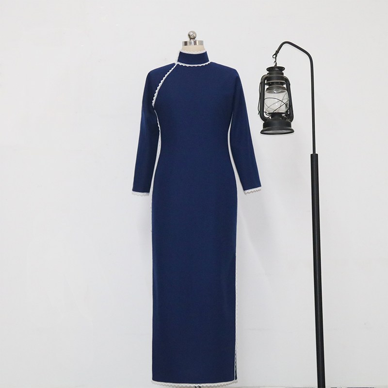 素颜淑缘复古日常长旗袍