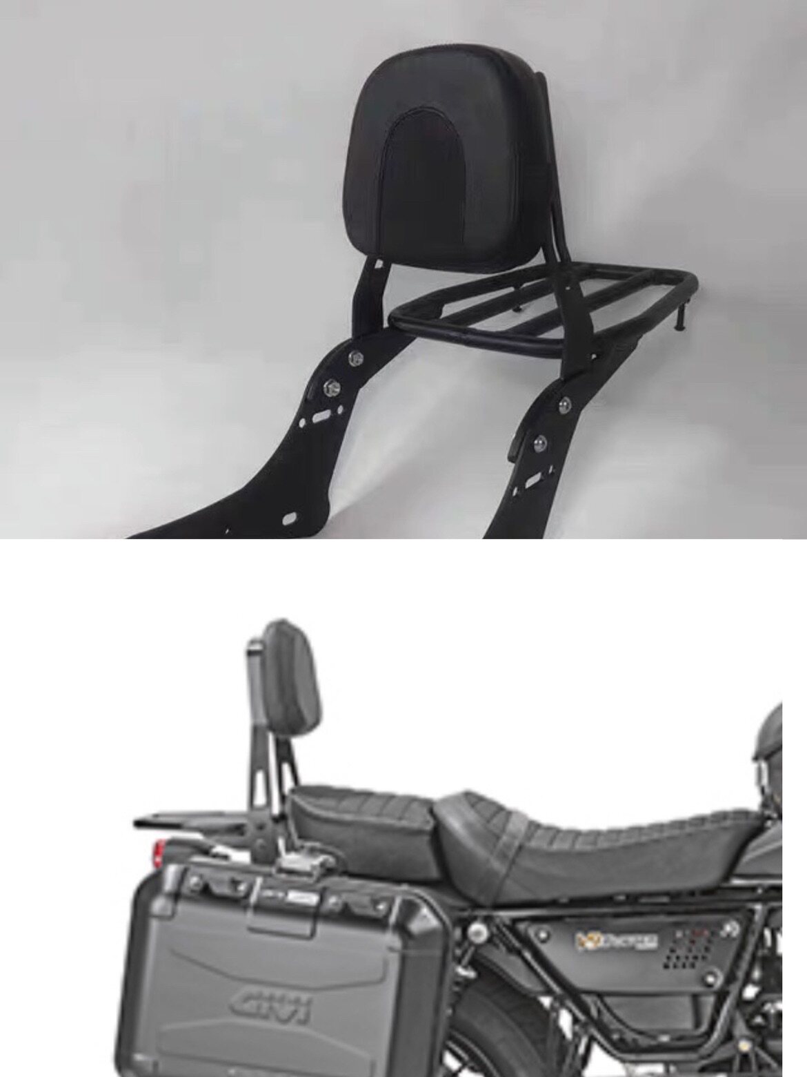 适用摩托guzzi 古兹v9roamerv9改装后靠背 后乘客行李架靠背后货