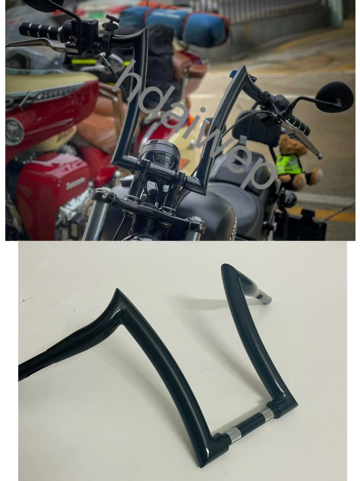 印第安超级酋长黑马改装1.5英寸羊角车把酋长黑马bobber高把