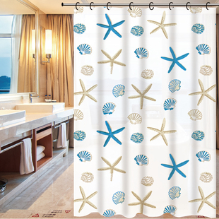 动动手卫生间浴帘防霉防水浴帘套装免打孔浴室隔断帘门帘窗户挂帘