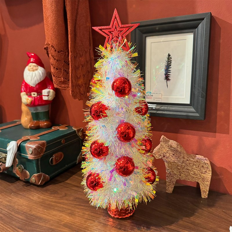 耶诞节装饰品七彩耶诞树球塔树家用桌H面树摆件橱窗场景布置道具