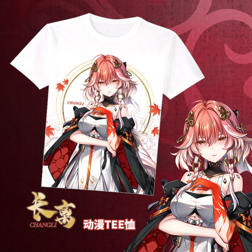 尚萌mc长离动漫游戏周边二次元学生夏季衣服短袖宅男T恤上衣痛T