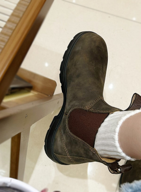 a.blundstone 585孔孝真同款短靴平底弹力烟筒靴切尔西短靴工装靴