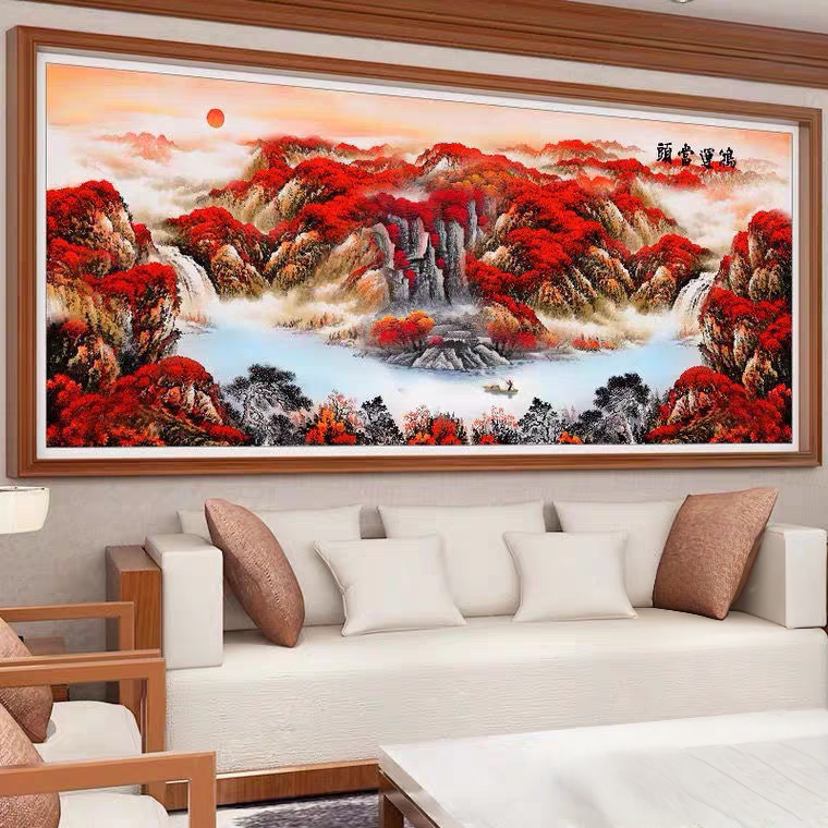 十字绣鸿运当头钻石画2026新款客厅店铺公司大幅挂画手工DIY满钻