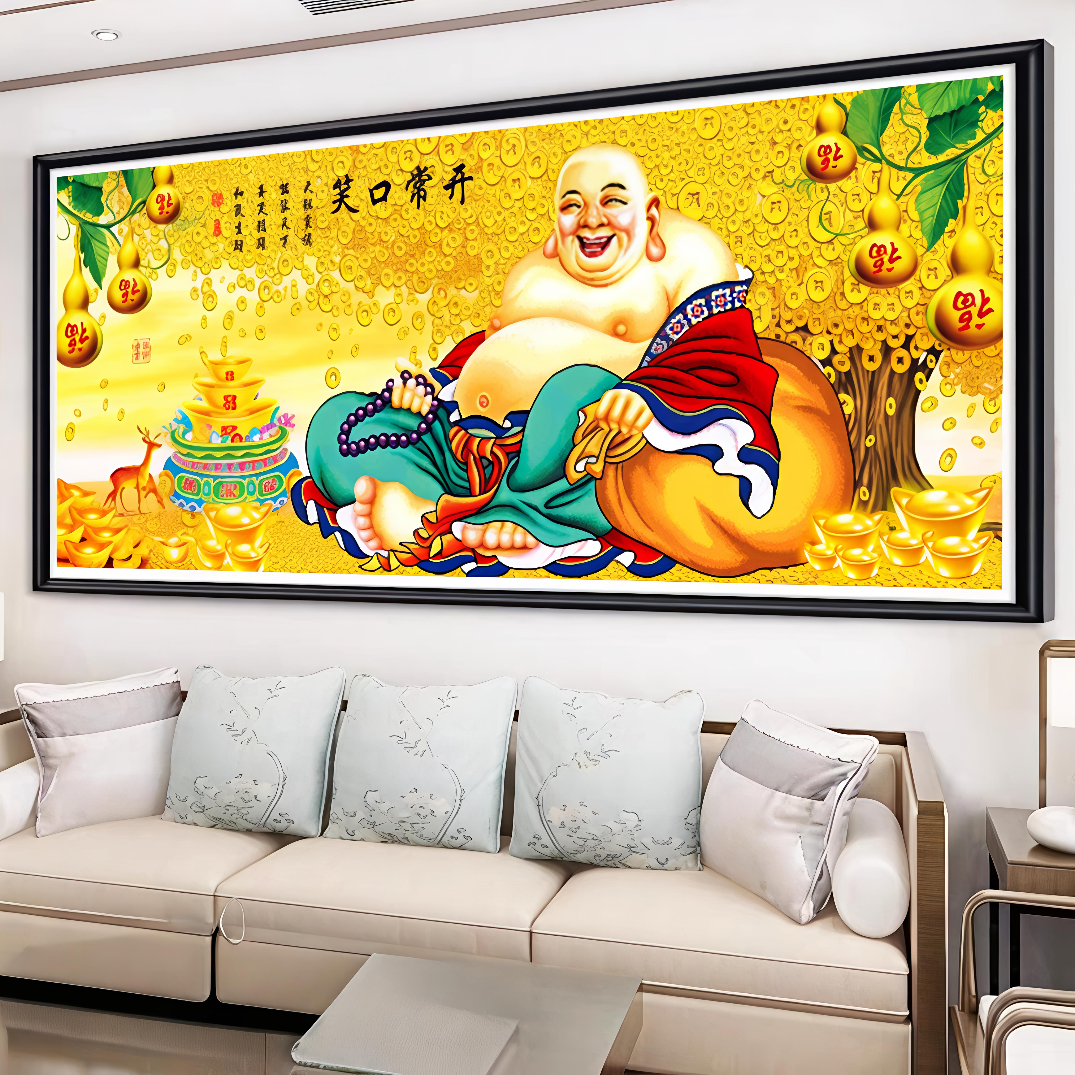 笑口常开钻石画弥勒佛2026新款寓意好客厅办公室生意兴隆摇钱树