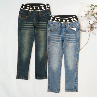 子小脚裤 男童裤 高腰有弹力K29 松紧腰长裤 110身高日系儿童牛仔裤