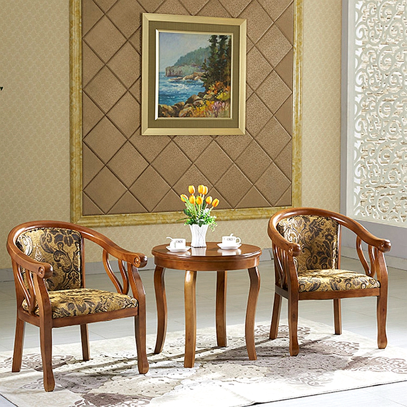 酒店实木围椅老人单人靠背休闲椅