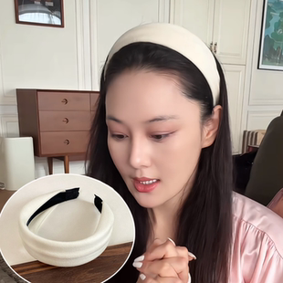 张馨予同款白色宽边发箍女2025韩国百搭简约纯色压发洗脸面膜头箍