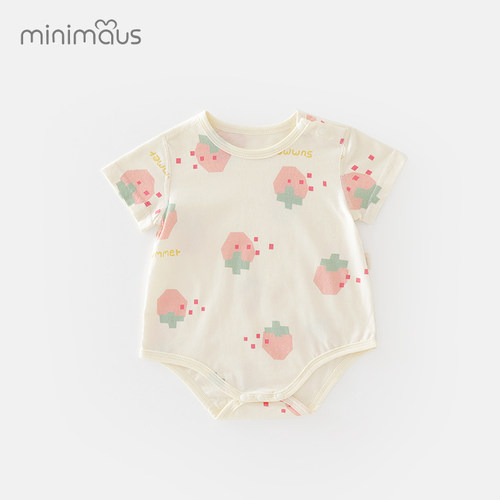 夏季短袖婴儿包屁衣纯棉薄款哈衣