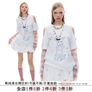 小狗假两件防晒T恤长袖 SUMIYAKI Love Puppy 女