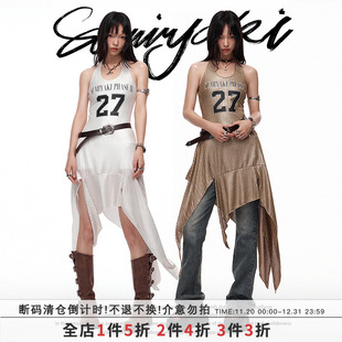 SUMIYAKI 27 不规则blokette球衣小众吊带连衣裙挂脖吊带露背裙女