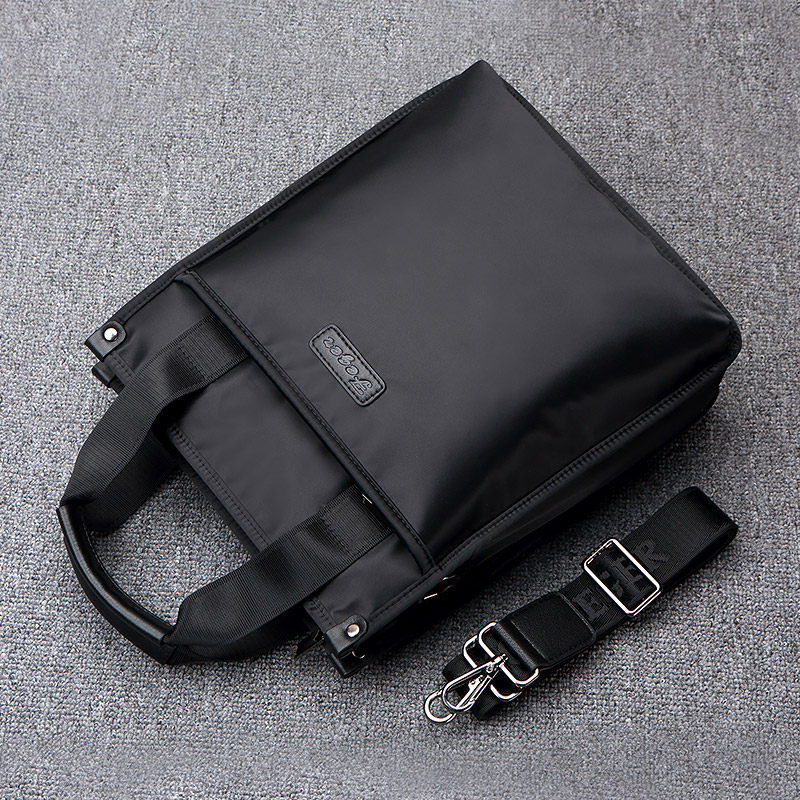 男包手提包商务大容量帆布单肩包男士竖款斜挎包牛津布公文包男