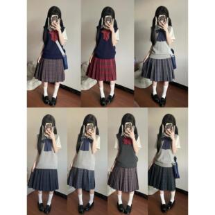 55CM/甘心物语jk制服裙长裙校供感格裙半身裙高腰百褶裙学院风
