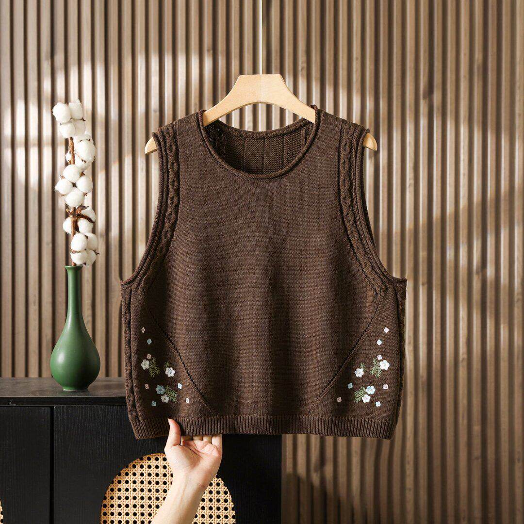大码棉线针织2026超火减龄马甲女款春秋宽松毛衣背心马夹外搭叠穿