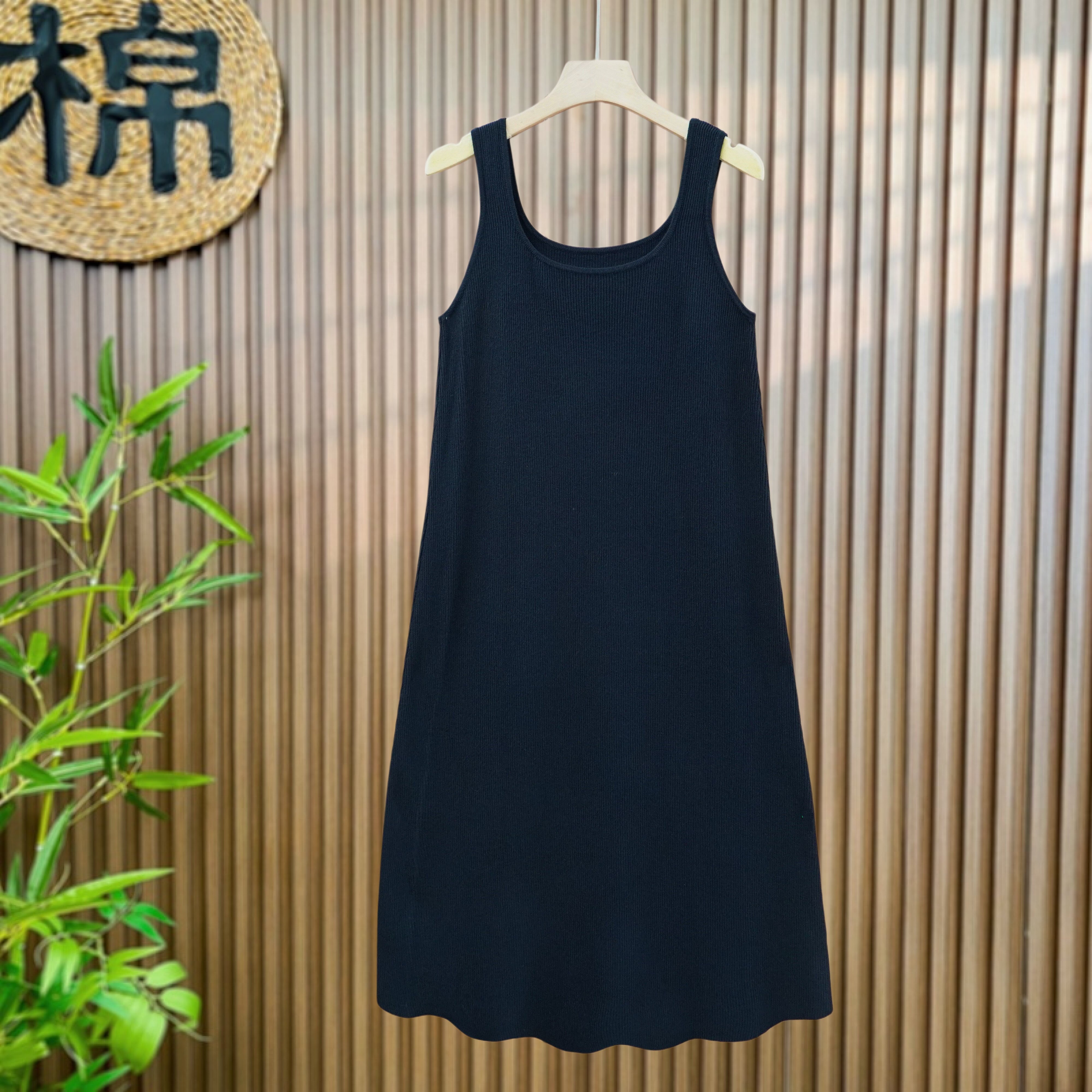 【多股织造工艺】春秋吊带无袖长裙针织连身裙针织连衣裙女款裙子
