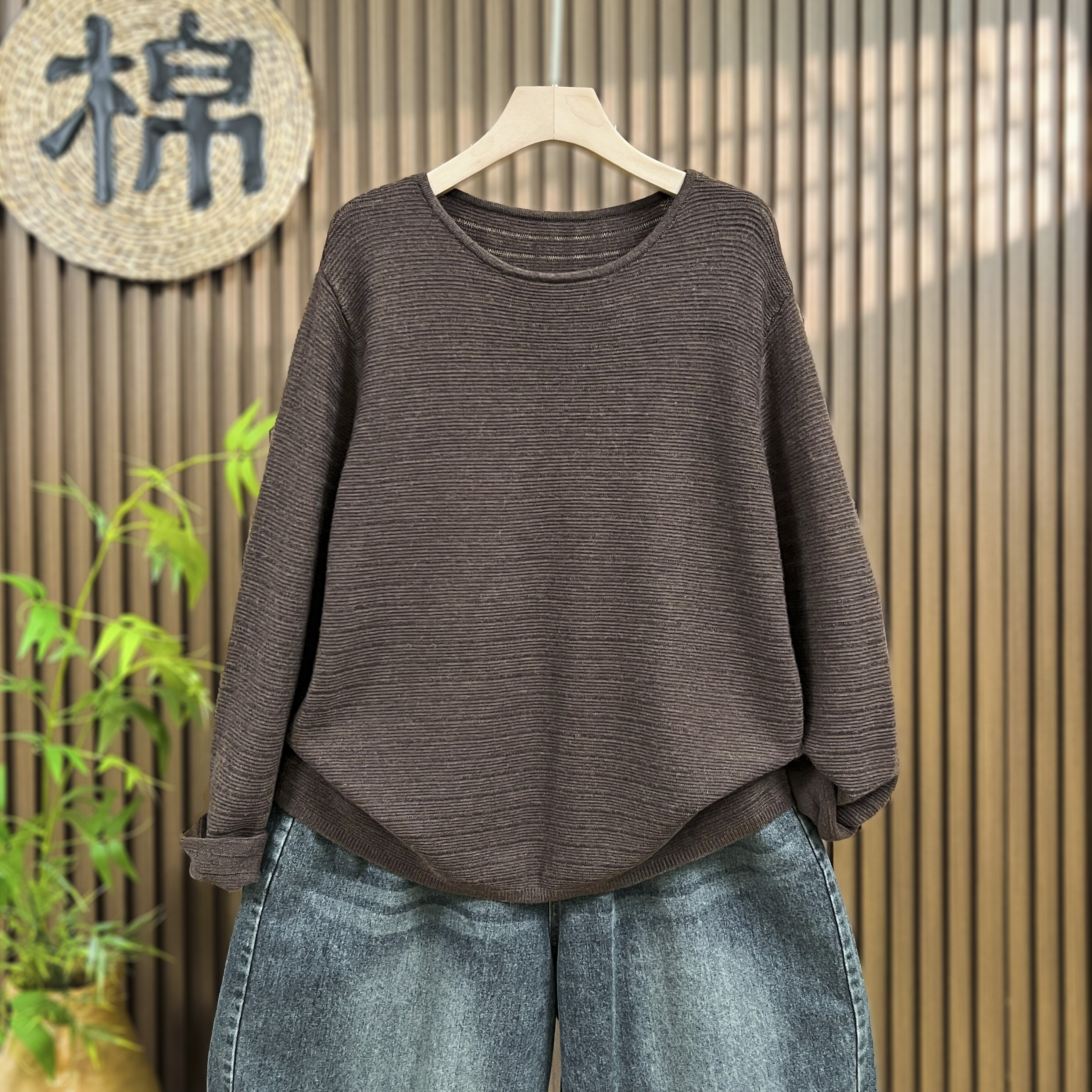 10羊毛针织衫上衣女圆领套头毛衣