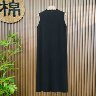 【多股织造工艺】大码新款裙子春秋无袖长裙连身裙针织连衣裙女款