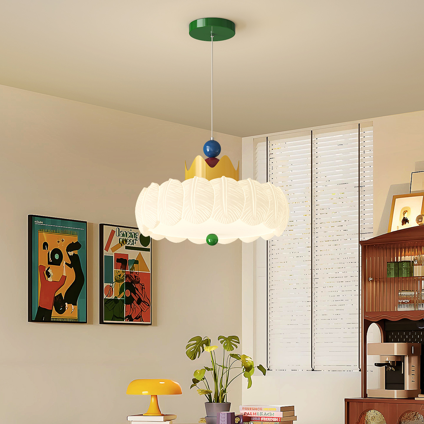 孟菲斯奶油风马卡龙独特吊灯