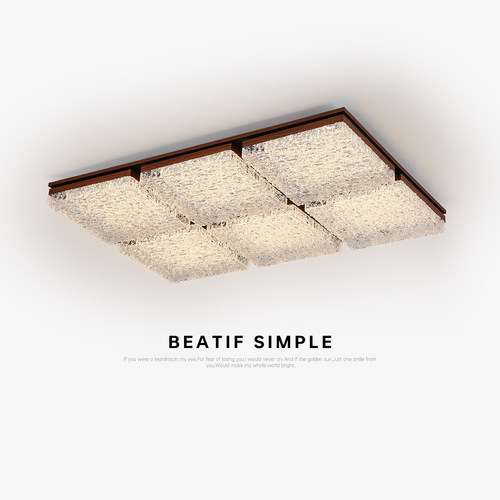 意式轻奢冰裂纹高级感吸顶灯