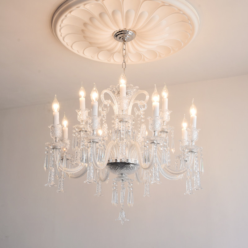 法式轻奢水晶吊灯复古蜡烛灯欧式别墅客厅餐厅卧室高档大气led灯