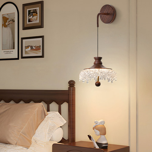 卧室房间床头壁灯法式中古风水滴