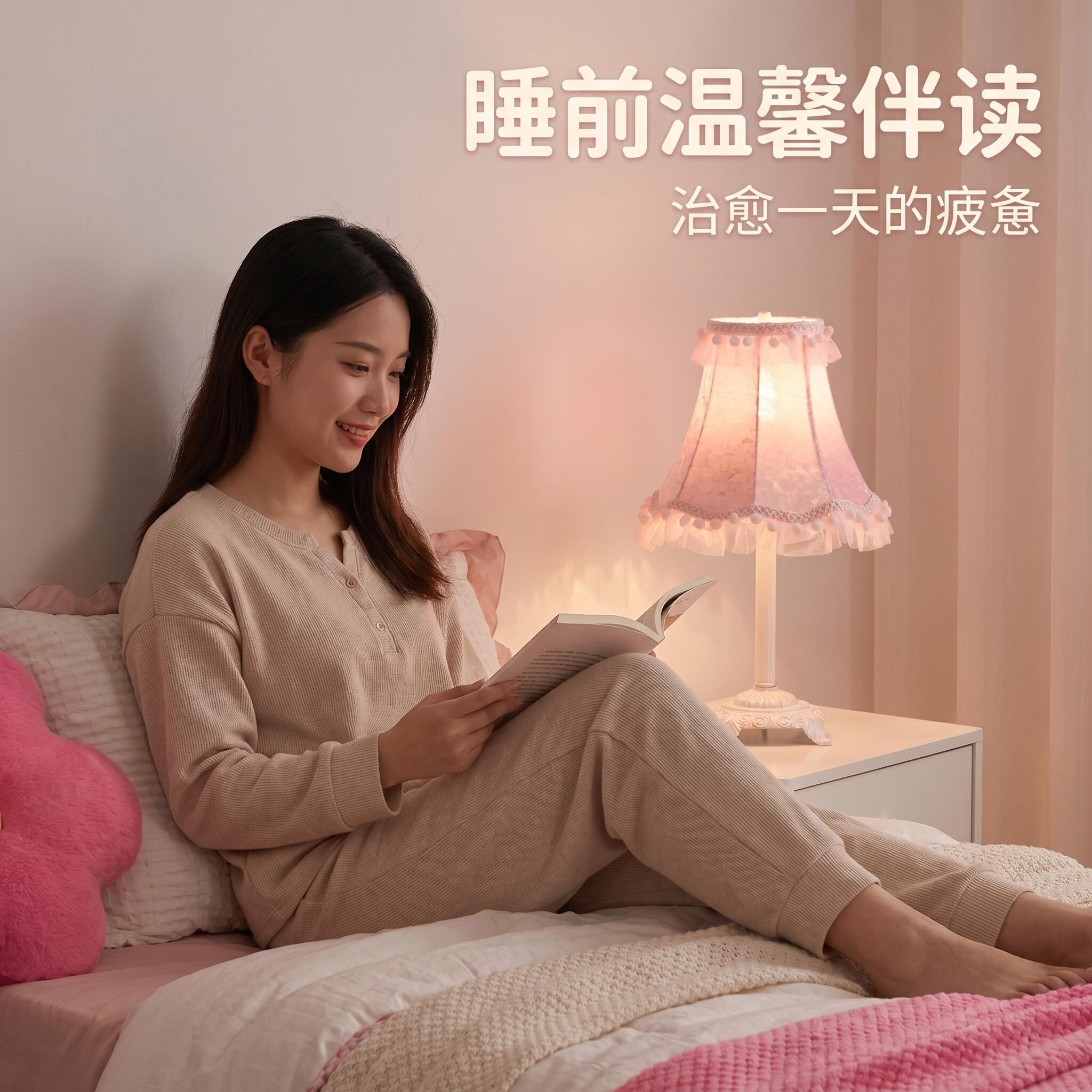 公主风卧室床头粉色少女心氛围灯