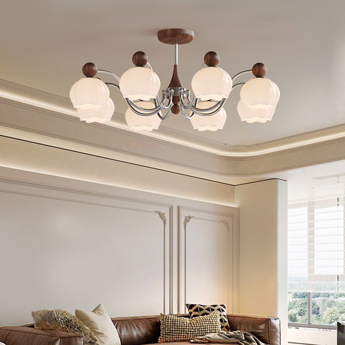 中古风客厅吊灯法式侘寂风