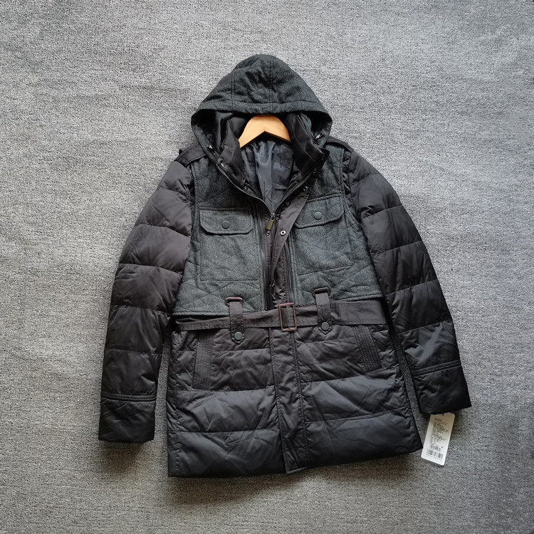 国内单女士秋冬季可脱卸马甲两穿薄款连帽羽绒服中长款棉服外套