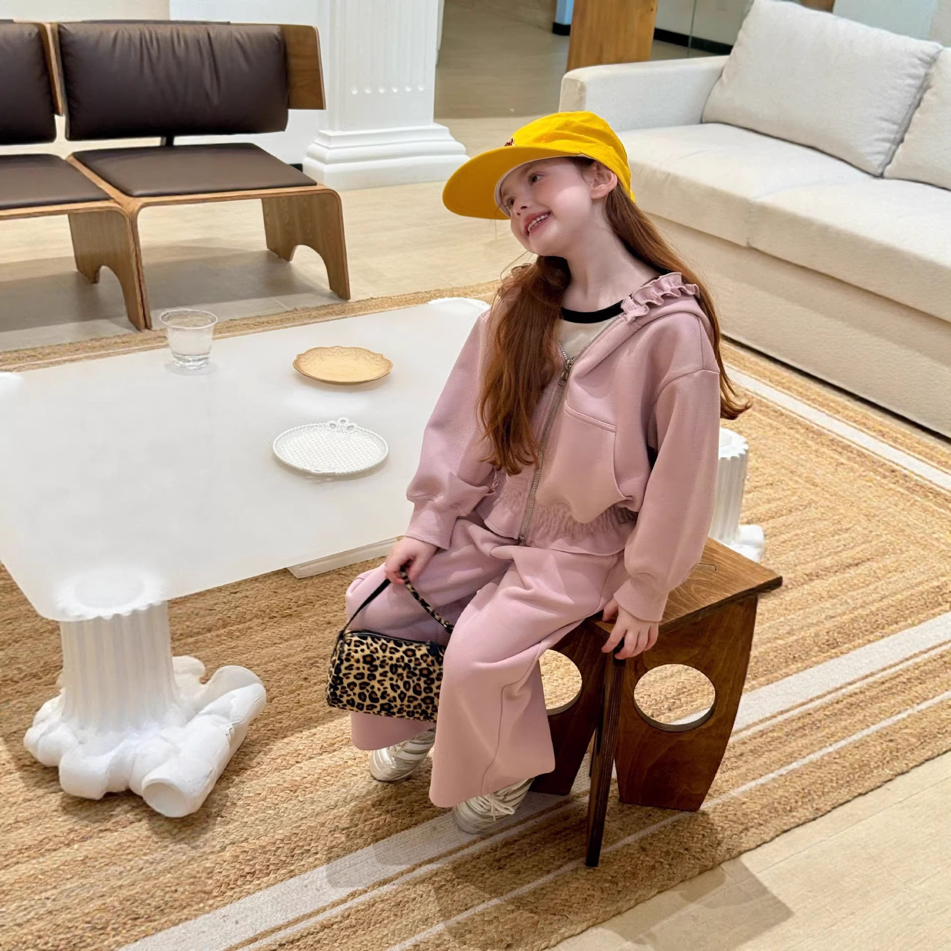 26春季新款女童甜美韩范针织运动花边套装糖果色带帽外套休闲裤子,童装/婴儿装/亲子装,儿童运动套装,淘宝优惠券,粉丝福利购,淘宝优惠卷