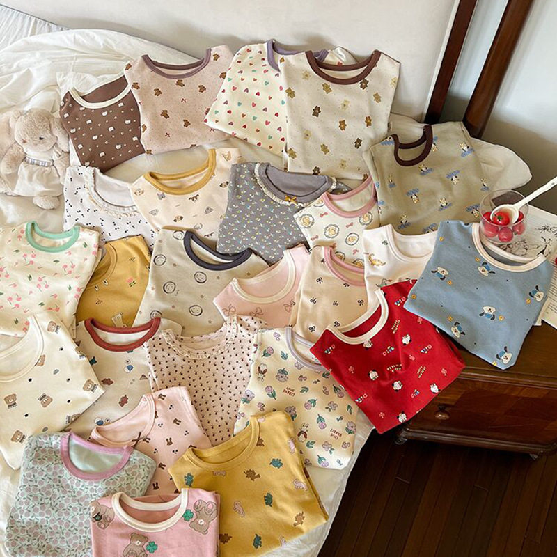 羊毛拉架家居服儿童卡通睡衣男女童无骨A类秋衣秋裤套装