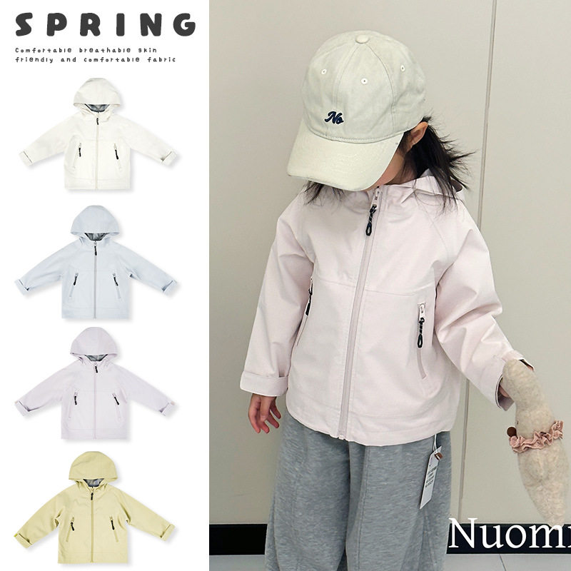 童装2026春季新品女童韩系百搭可爱全压胶冲锋衣潮流外套