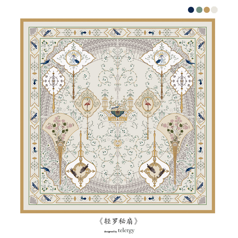 浮梦灵犀真丝大方巾桑蚕丝丝巾