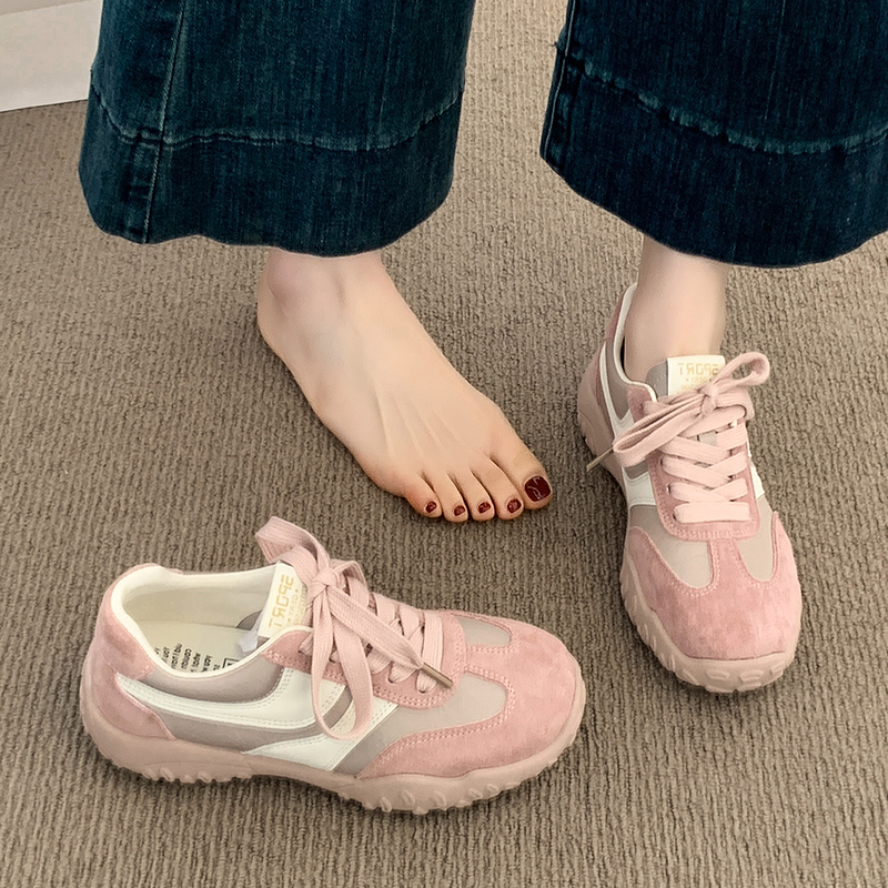 厚底老爹鞋女鞋子2025新款爆款春夏季阿甘德训鞋显脚小休闲运动鞋