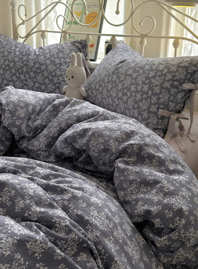 2025新款蝴蝶结绑带款棉麻纯棉床上用品四件套-碎花系列