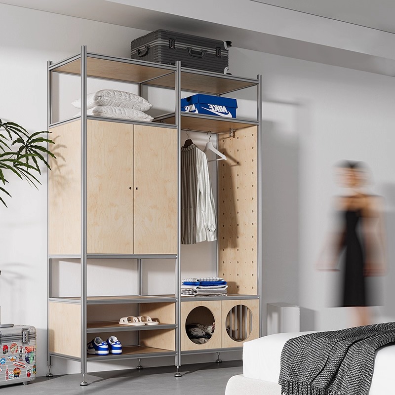 定制实木衣柜海洋板桦木收纳柜子