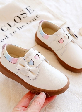 蝴蝶结真皮女童公主鞋休闲儿童单鞋2025春新款软底彩色低帮皮鞋