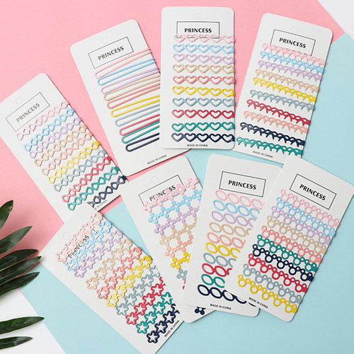 彩色泫雅风爱心一字夹