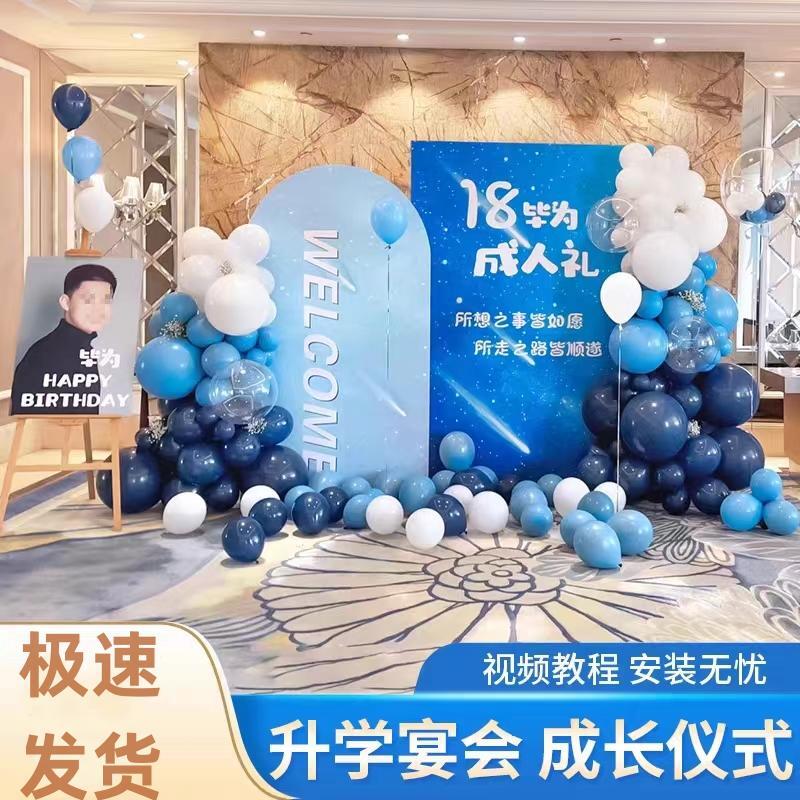 18岁成人礼网红同款生日布置答谢宴气球装饰场景背景kt板美品纸业-封面