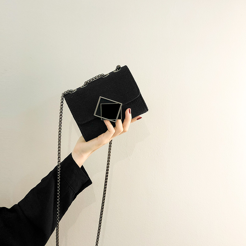 帆布包链条斜挎小方包女