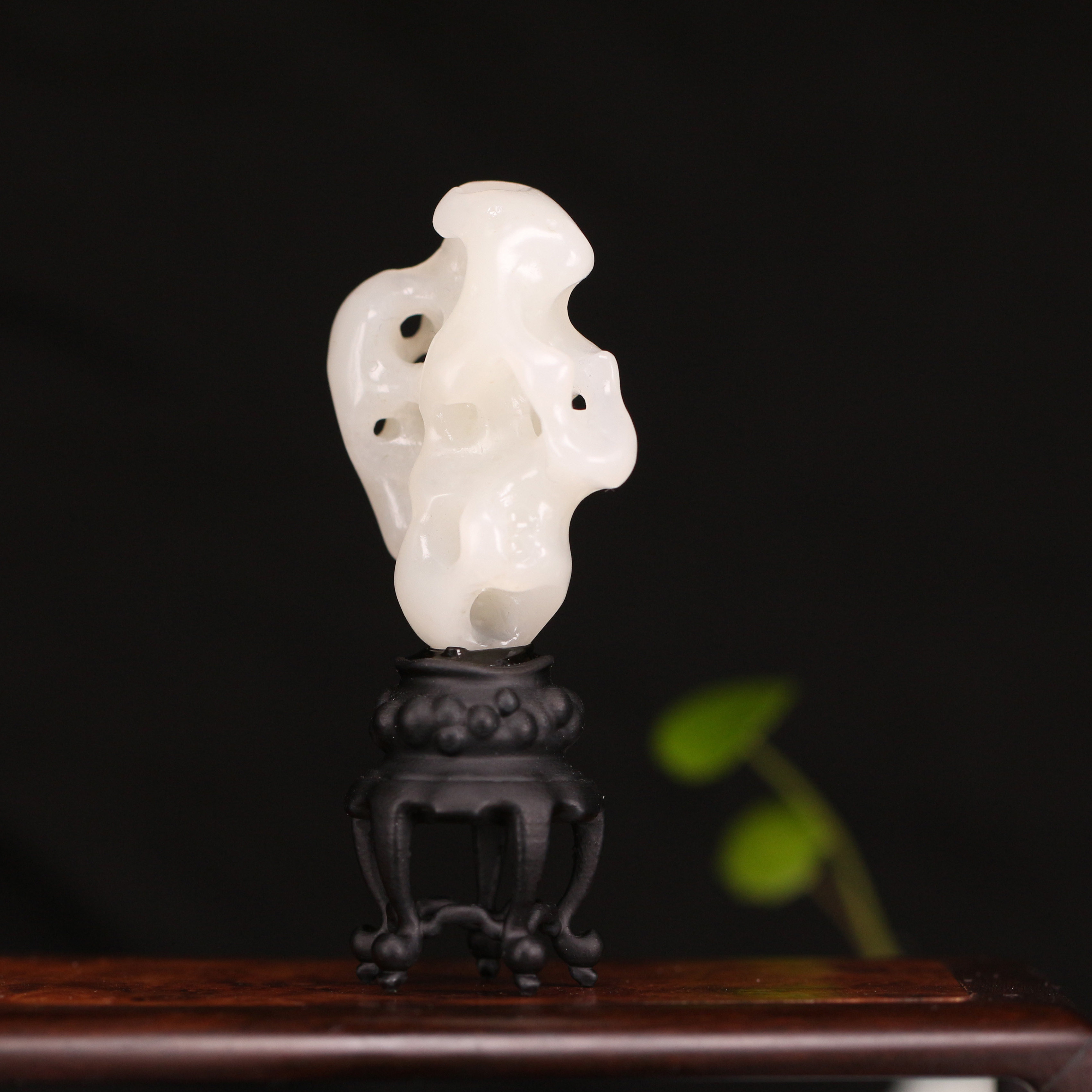 和田玉白玉太湖石2摆件案头茶桌雅物香插也可做挂件把件