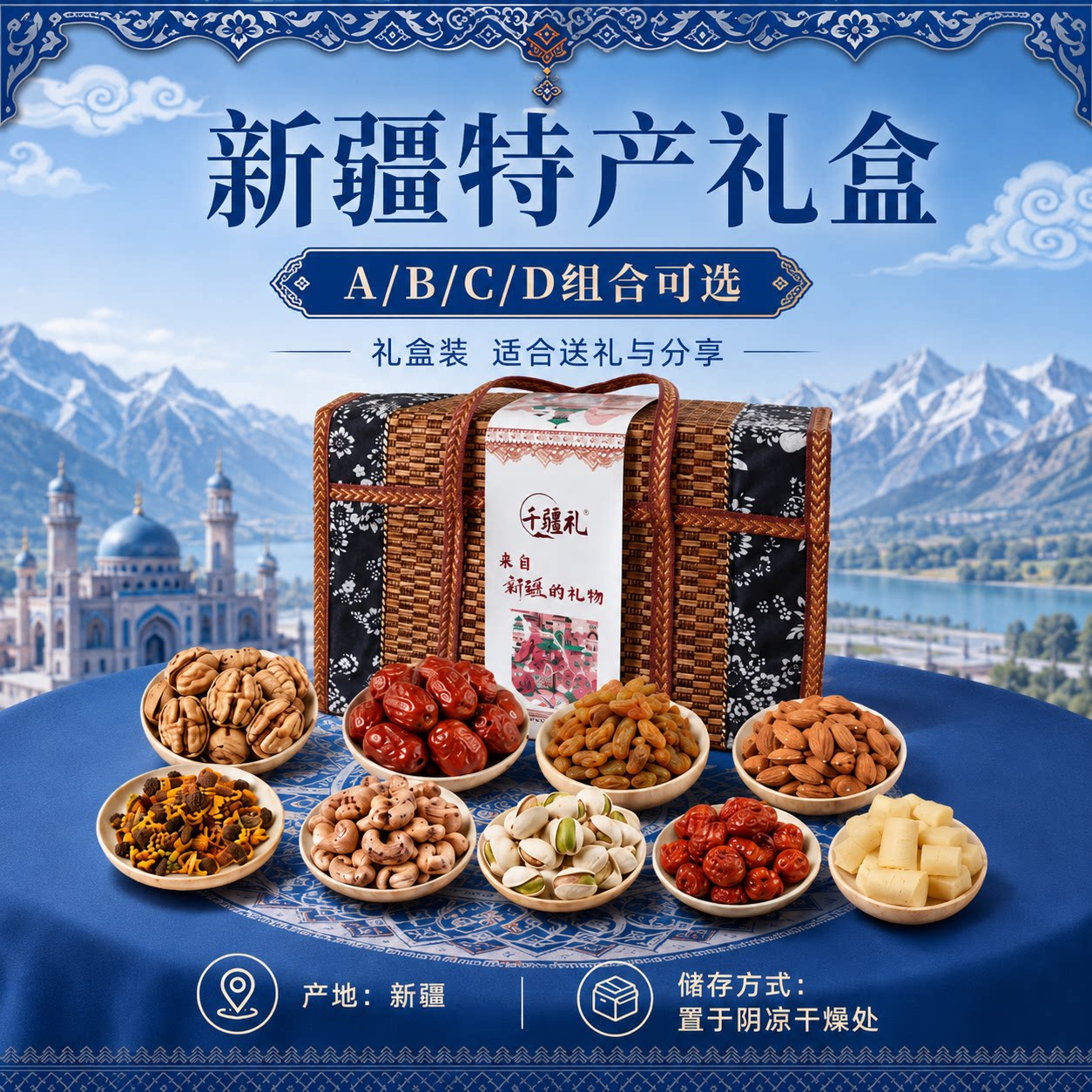 新疆特产干果礼盒坚果年货大礼包领导高档礼物福利礼品土特产美食
