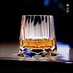 欧式钻石感手工刻花k9无铅优质水晶酒杯洋酒杯精湛切割威士忌酒杯