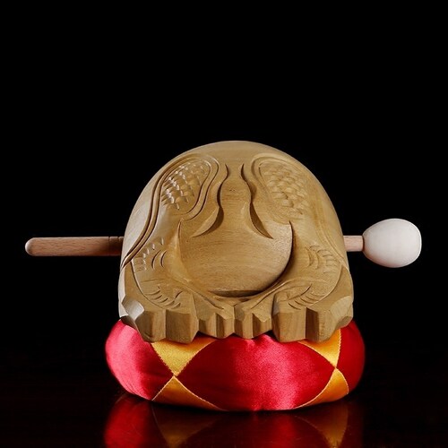 台湾桂兰木手工一体雕刻木鱼